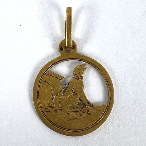 FRENCH 18K YELLOW GOLD DOG HOUSE CHARM PENDANT - ADDITIONAL PHOTO 11