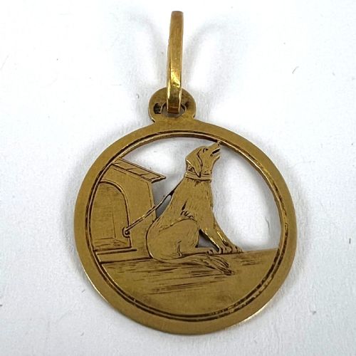 FRENCH 18K YELLOW GOLD DOG HOUSE CHARM PENDANT - ADDITIONAL PHOTO 12