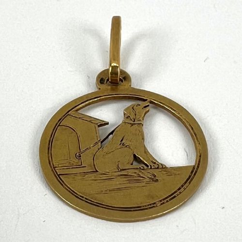 FRENCH 18K YELLOW GOLD DOG HOUSE CHARM PENDANT - ADDITIONAL PHOTO 13