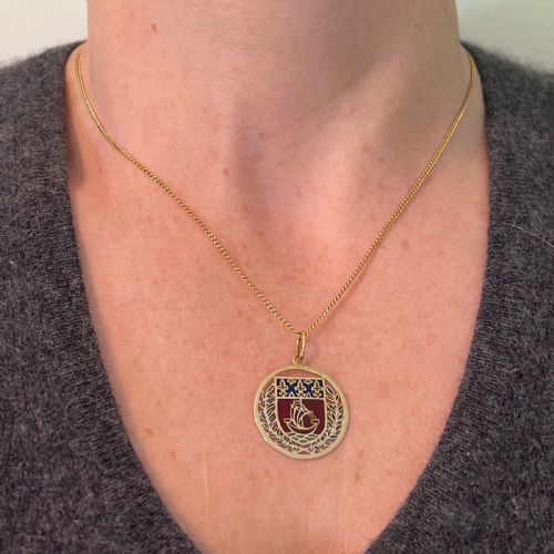 FRENCH CITY OF PARIS COAT OF ARMS 18K GOLD PLIQUEAJOUR ENAMEL CHARM PENDANT - ADDITIONAL PHOTO 4