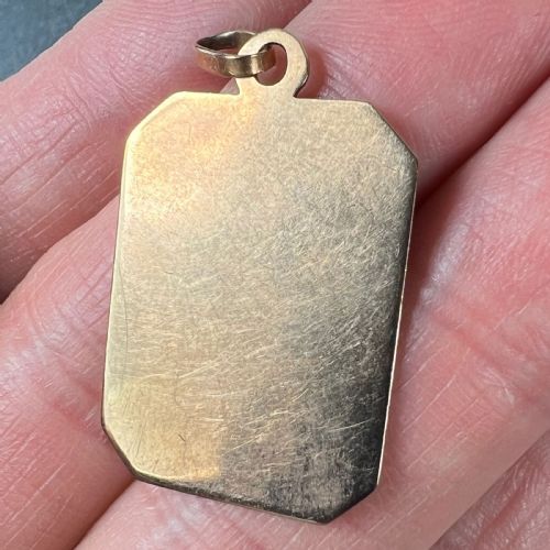 FRENCH FIRST COMMUNION 18K YELLOW ROSE GOLD MEDAL CHARM PENDANT - ADDITIONAL PHOTO 8