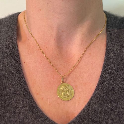 FRENCH RAPHAELS CHERUB STARS 18K YELLOW GOLD DIAMOND CHARM PENDANT - ADDITIONAL PHOTO 3