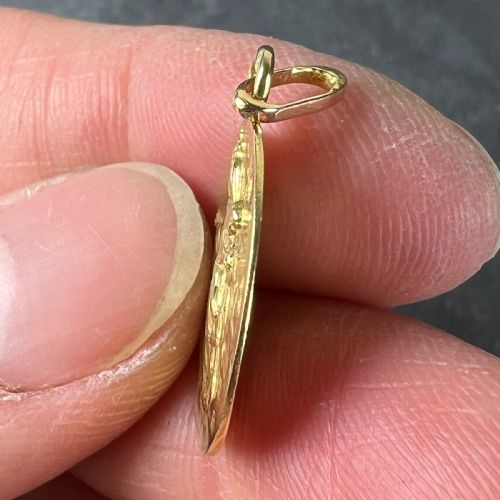 FRENCH LASSERRE ST SCAPULAIRE MADONNA SACRED HEART 18K YELLOW GOLD MEDAL PENDANT - ADDITIONAL PHOTO 5