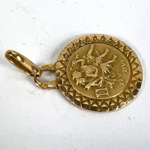 FRENCH GEMINI ZODIAC STARSIGN 18K YELLOW GOLD PERROUD CHARM PENDANT - ADDITIONAL PHOTO 15