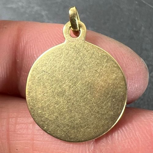 VINTAGE PISCES STARSIGN ZODIAC 18K YELLOW GOLD ENAMEL CHARM MEDAL PENDANT - ADDITIONAL PHOTO 7