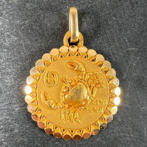 FRENCH PERROUD LARGE CANCER ZODIAC STARSIGN 18K YELLOW GOLD CHARM PENDANT - ADDITIONAL PHOTO 1
