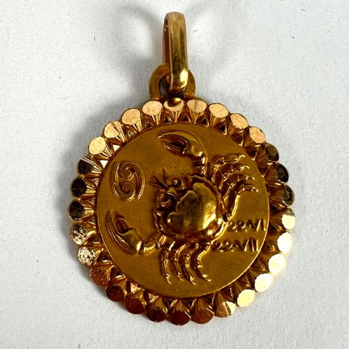 FRENCH PERROUD LARGE CANCER ZODIAC STARSIGN 18K YELLOW GOLD CHARM PENDANT - ADDITIONAL PHOTO 10