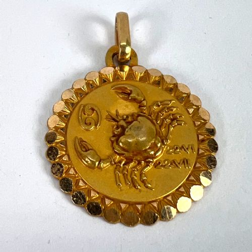 FRENCH PERROUD LARGE CANCER ZODIAC STARSIGN 18K YELLOW GOLD CHARM PENDANT - ADDITIONAL PHOTO 11