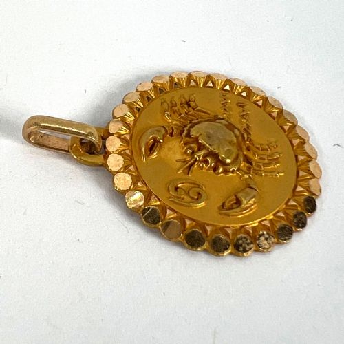 FRENCH PERROUD LARGE CANCER ZODIAC STARSIGN 18K YELLOW GOLD CHARM PENDANT - ADDITIONAL PHOTO 13