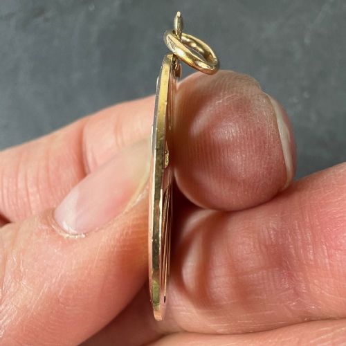 VINTAGE FRENCH 18K YELLOW GOLD CROSS RADIATING SUNBURST MEDAL PENDANT - ADDITIONAL PHOTO 7