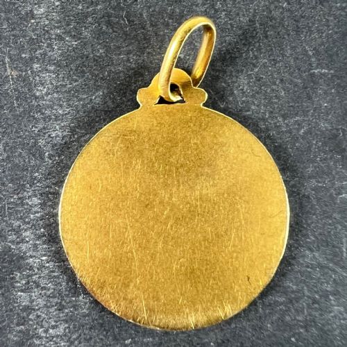 FRENCH DROPSY VIRGO GLORIOSA 18K YELLOW GOLD VIRGIN MARY MEDAL PENDANT - ADDITIONAL PHOTO 2