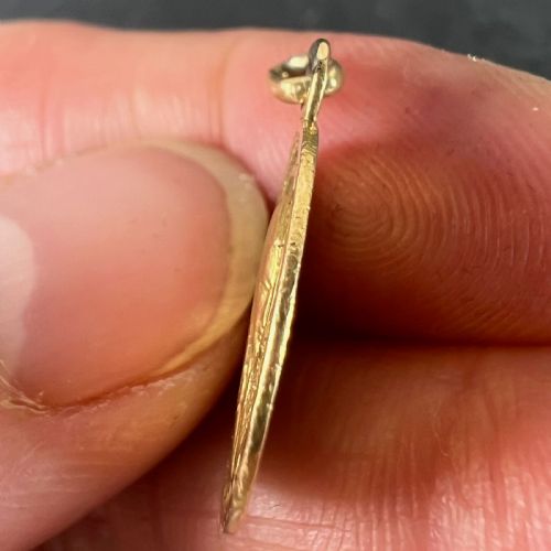 ANTIQUE FRENCH VIRGIN MARY 18K YELLOW GOLD MEDAL PENDANT - ADDITIONAL PHOTO 6