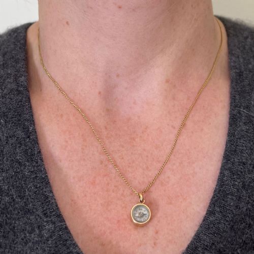 VINTAGE FRENCH 18K YELLOW GOLD COMPASS CHARM PENDANT - ADDITIONAL PHOTO 3