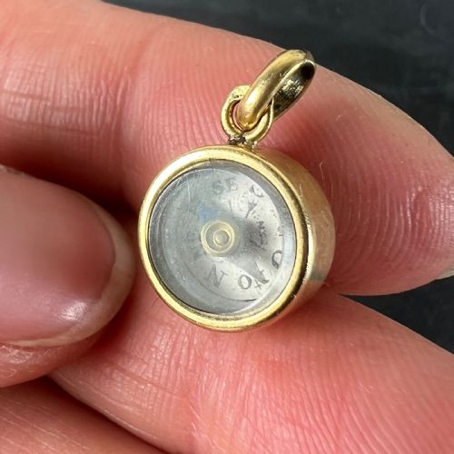 VINTAGE FRENCH 18K YELLOW GOLD COMPASS CHARM PENDANT - ADDITIONAL PHOTO 5