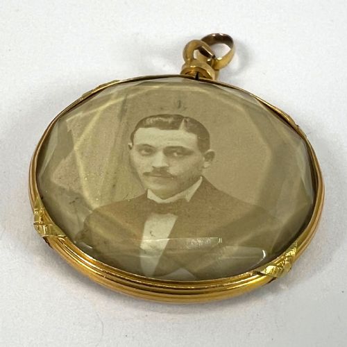 ANTIQUE FRENCH 18K YELLOW GOLD FACETED GLASS PHOTO PENDANT LOCKET - ADDITIONAL PHOTO 15