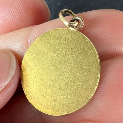 FRENCH TAIRAC SAINT JOSEPH AND JESUS 18K YELLOW GOLD MEDAL PENDANT - ADDITIONAL PHOTO 6
