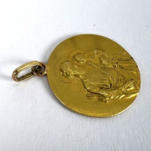 FRENCH TAIRAC SAINT JOSEPH AND JESUS 18K YELLOW GOLD MEDAL PENDANT - ADDITIONAL PHOTO 13