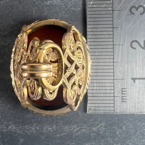LARGE ANTIQUE VICTORIAN CARNELIAN 9K YELLOW GOLD CHARM PENDANT FOB SEAL - ADDITIONAL PHOTO 13