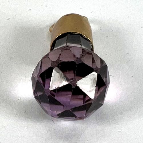 ANTIQUE 18K YELLOW GOLD AMETHYST FOB CHARM PENDANT - ADDITIONAL PHOTO 13