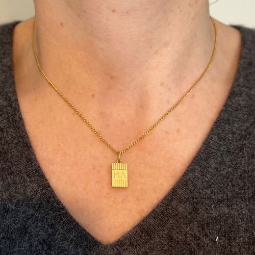 VINTAGE DECO FOLDING FOB SEAL INITIALS AM 18K YELLOW GOLD CHARM PENDANT - ADDITIONAL PHOTO 5