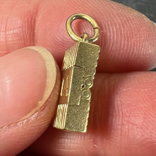 VINTAGE DECO FOLDING FOB SEAL INITIALS AM 18K YELLOW GOLD CHARM PENDANT - ADDITIONAL PHOTO 9
