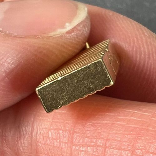 VINTAGE DECO FOLDING FOB SEAL INITIALS AM 18K YELLOW GOLD CHARM PENDANT - ADDITIONAL PHOTO 11