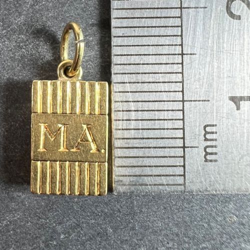 VINTAGE DECO FOLDING FOB SEAL INITIALS AM 18K YELLOW GOLD CHARM PENDANT - ADDITIONAL PHOTO 13