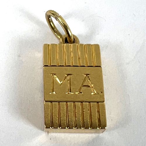 VINTAGE DECO FOLDING FOB SEAL INITIALS AM 18K YELLOW GOLD CHARM PENDANT - ADDITIONAL PHOTO 16