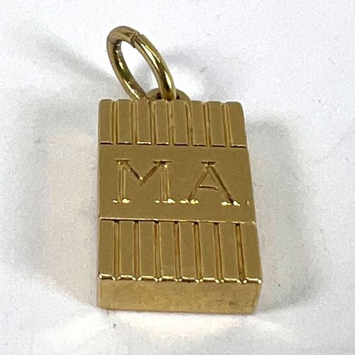 VINTAGE DECO FOLDING FOB SEAL INITIALS AM 18K YELLOW GOLD CHARM PENDANT - ADDITIONAL PHOTO 17