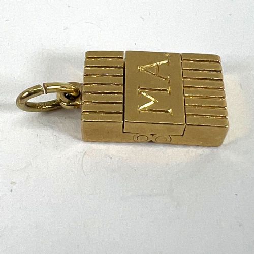 VINTAGE DECO FOLDING FOB SEAL INITIALS AM 18K YELLOW GOLD CHARM PENDANT - ADDITIONAL PHOTO 18