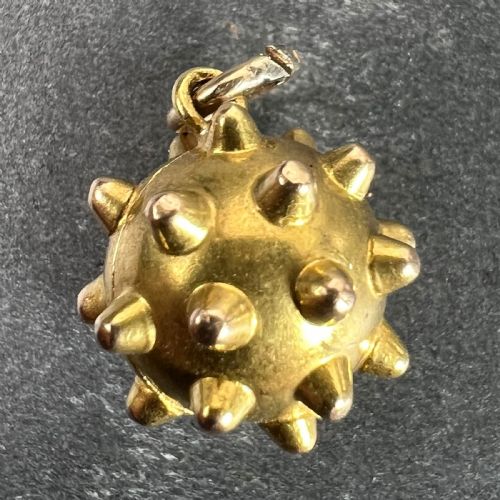 VINTAGE DECO SPUTNIK LOCKET 18K YELLOW GOLD CHARM PENDANT - ADDITIONAL PHOTO 1