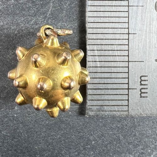 VINTAGE DECO SPUTNIK LOCKET 18K YELLOW GOLD CHARM PENDANT - ADDITIONAL PHOTO 10