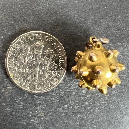 VINTAGE DECO SPUTNIK LOCKET 18K YELLOW GOLD CHARM PENDANT - ADDITIONAL PHOTO 11
