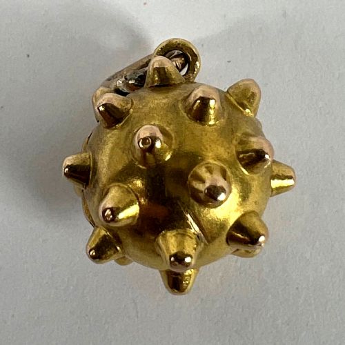 VINTAGE DECO SPUTNIK LOCKET 18K YELLOW GOLD CHARM PENDANT - ADDITIONAL PHOTO 12