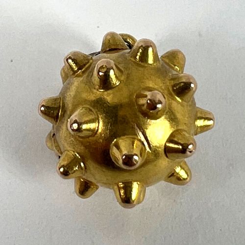 VINTAGE DECO SPUTNIK LOCKET 18K YELLOW GOLD CHARM PENDANT - ADDITIONAL PHOTO 13