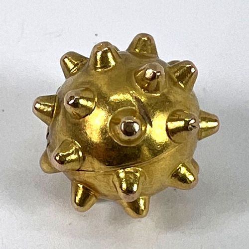 VINTAGE DECO SPUTNIK LOCKET 18K YELLOW GOLD CHARM PENDANT - ADDITIONAL PHOTO 14