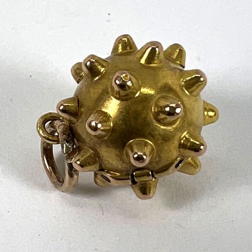 VINTAGE DECO SPUTNIK LOCKET 18K YELLOW GOLD CHARM PENDANT - ADDITIONAL PHOTO 15