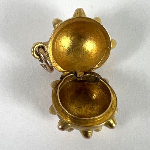 VINTAGE DECO SPUTNIK LOCKET 18K YELLOW GOLD CHARM PENDANT - ADDITIONAL PHOTO 16