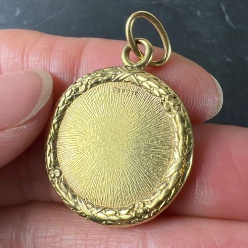 AUGIS FRENCH PLUS HIER RUBY DIAMOND 18K YELLOW GOLD LOVE CHARM PENDANT - ADDITIONAL PHOTO 8