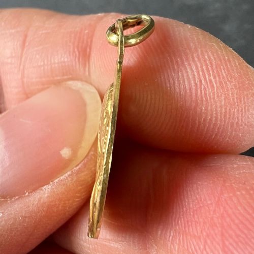 ANTIQUE FRENCH 18K YELLOW GOLD VIRGIN MARY RELIGIOUS PENDANT MEDAL - ADDITIONAL PHOTO 6