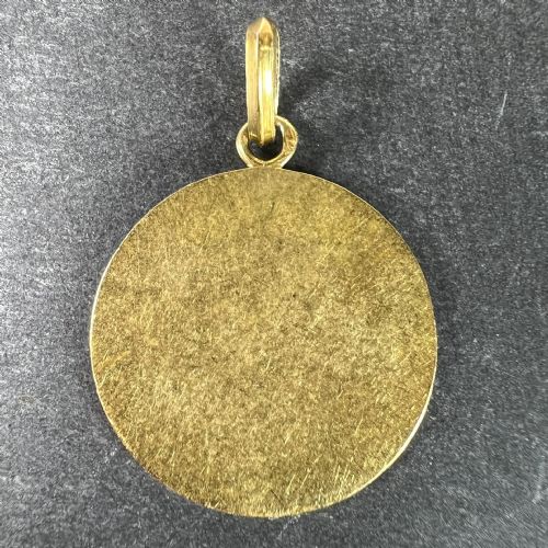 FRENCH TAIRAC SAINT CHRISTOPHER 18K YELLOW GOLD RELIGIOUS TRAVEL MEDAL PENDANT - ADDITIONAL PHOTO 2