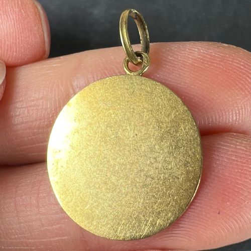 FRENCH TAIRAC SAINT CHRISTOPHER 18K YELLOW GOLD RELIGIOUS TRAVEL MEDAL PENDANT - ADDITIONAL PHOTO 7
