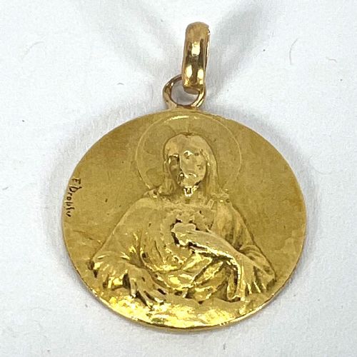 DROPSY SACRED HEART VIRGIN MARY MADONNA CARMELI 18K YELLOW GOLD MEDAL PENDANT - ADDITIONAL PHOTO 15