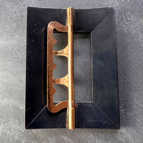 FRENCH TISSOT 18K YELLOW GOLD DAMASCENE STEEL BELT BUCKLE - ADDITIONAL PHOTO 2