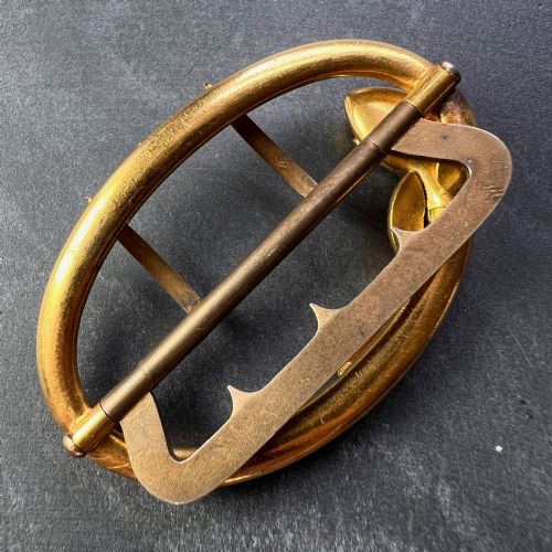 FRENCH 18K YELLOW GOLD SILVER GARNET SNAKE BELT BUCKLE - ADDITIONAL PHOTO 3