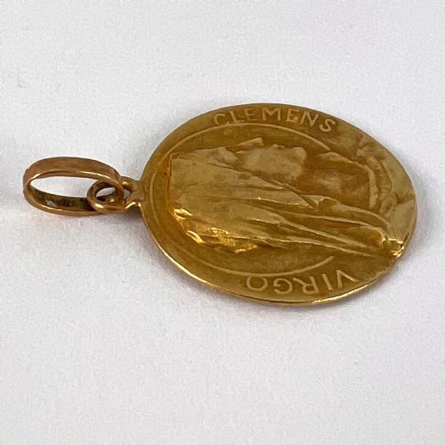 FRENCH DROPSY 18K YELLOW GOLD VIRGIN MARY CHARM PENDANT - ADDITIONAL PHOTO 11