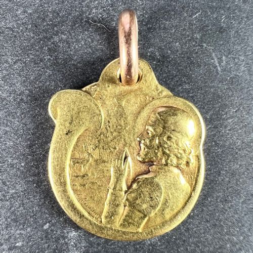FRENCH RASUMNY DEER HUNTING HORN 18K YELLOW GOLD CHARM PENDANT - ADDITIONAL PHOTO 1
