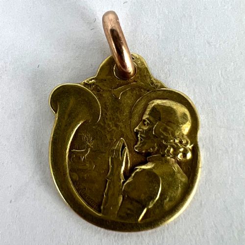 FRENCH RASUMNY DEER HUNTING HORN 18K YELLOW GOLD CHARM PENDANT - ADDITIONAL PHOTO 11