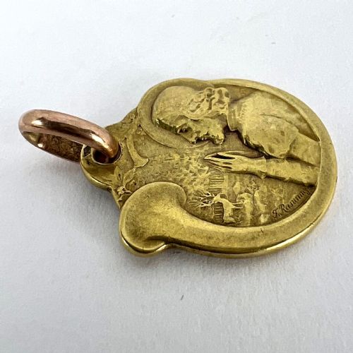 FRENCH RASUMNY DEER HUNTING HORN 18K YELLOW GOLD CHARM PENDANT - ADDITIONAL PHOTO 14