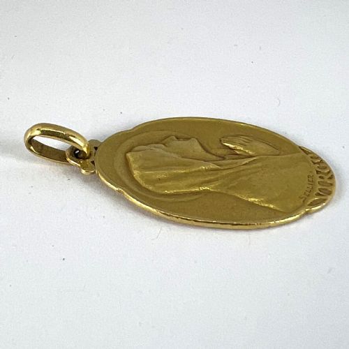 FRENCH SELLIER VIRGIN MARY 18K YELLOW GOLD MEDAL CHARM PENDANT - ADDITIONAL PHOTO 15